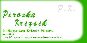 piroska krizsik business card